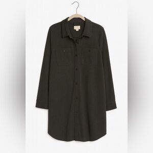 NWT Thread & Supply Charcoal Leslie Button-Up Shirt Dress, Size L